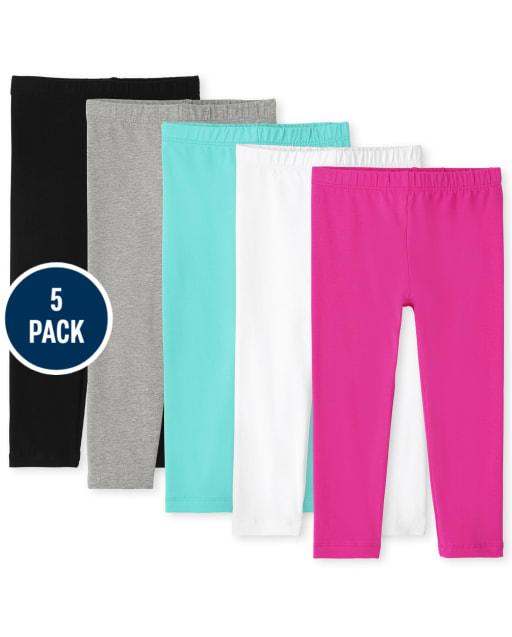 Leggings capri para niñas, paquete de 5