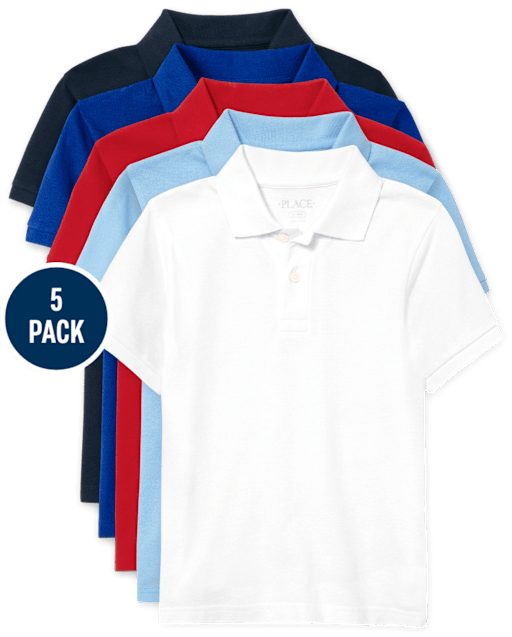 Kids Uniform Pique Polo 5-Pack
