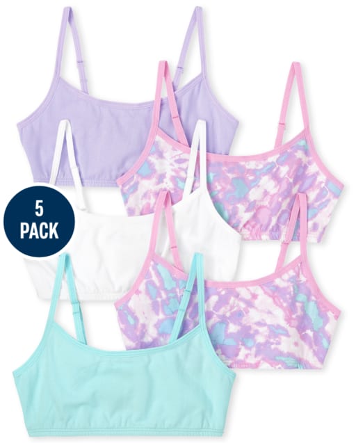 Girls Tie Dye Bralette 5-Pack