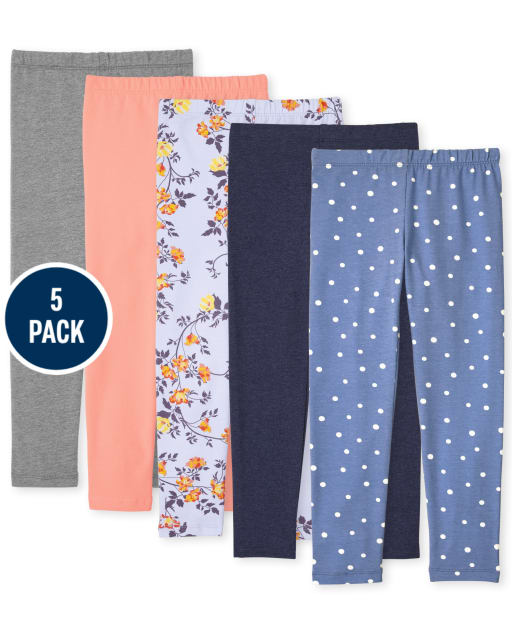 Girls Print Leggings 5-Pack