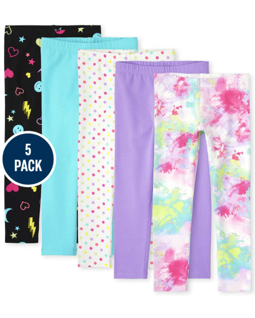 Girls Print Leggings 5-Pack