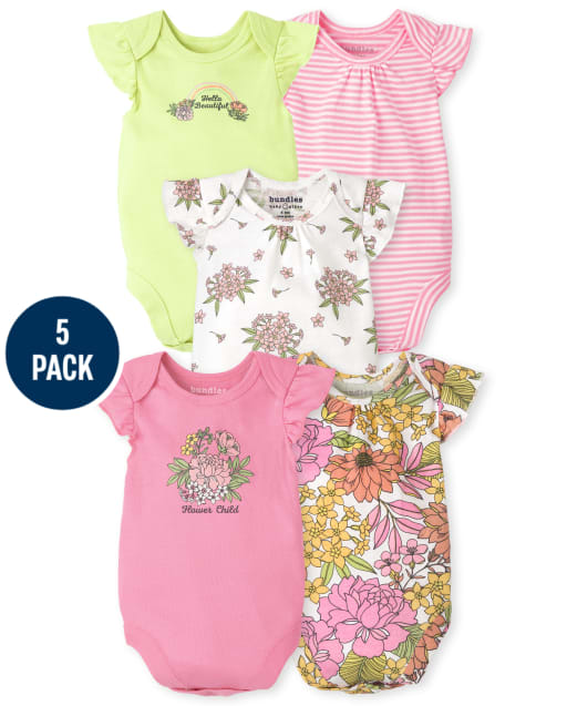 Lot de 5 cache-couches à fleurs pour bébé fille