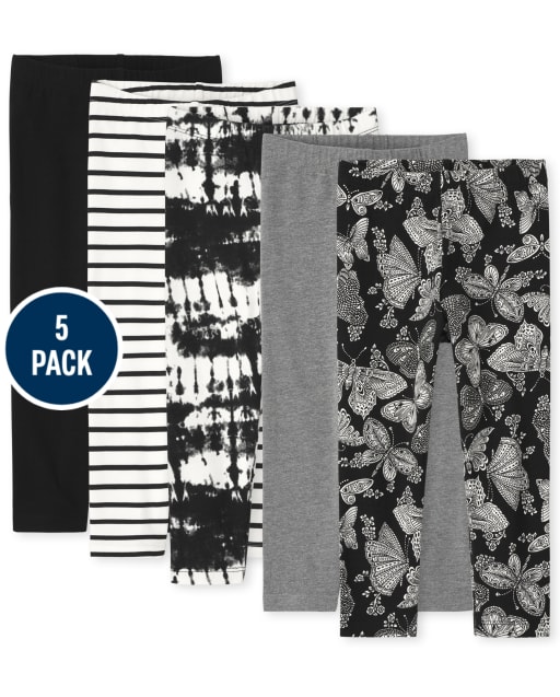 Girls Print Capri Leggings 5-Pack