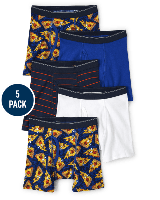 Boys Pizza Boxer Brief Underwear 5-Pack