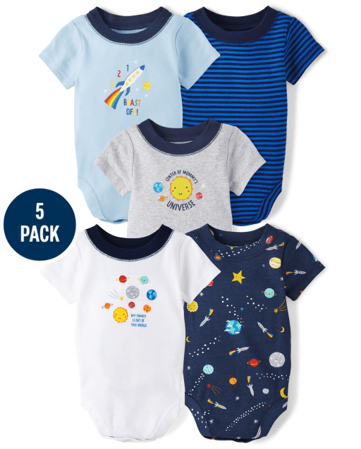 Baby Boys Space Bodysuit 5-Pack