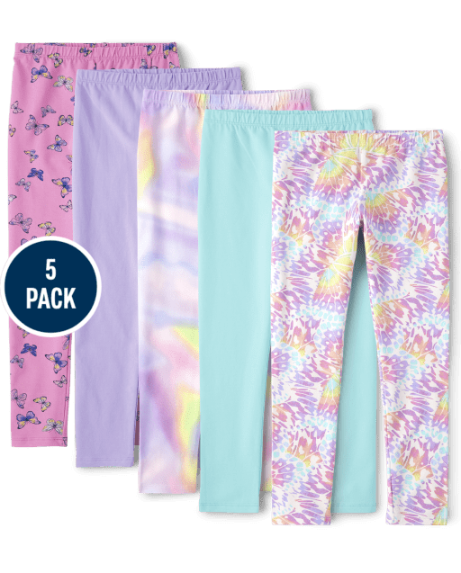 Girls Print Leggings 5-Pack