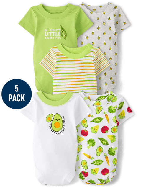 Baby Vegetable Bodysuit 5-Pack