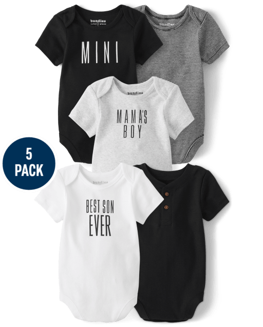 Baby Boys Mamas Boy Bodysuit 5-Pack