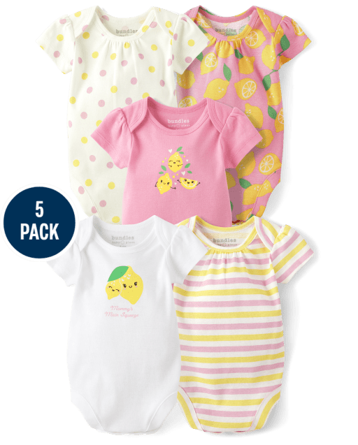 Baby Girls Lemon Bodysuit 5-Pack