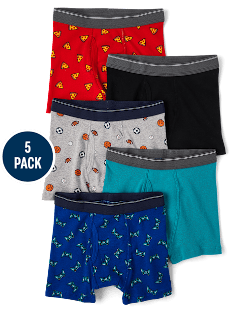 Boys Sport Boxer Brief Underwear 5-Pack