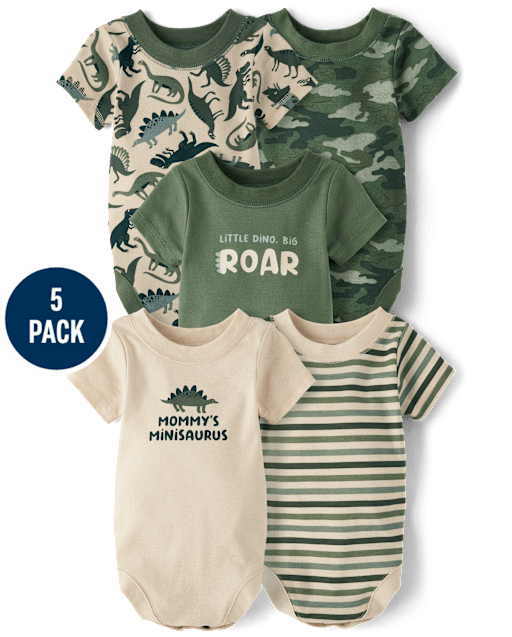 Baby Boys Dino Bodysuit 5-Pack