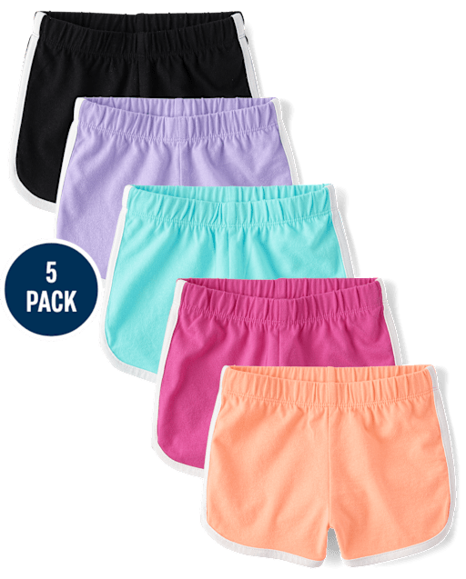Toddler Girls Dolphin Shorts 5-Pack