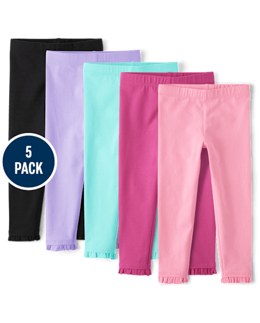 Toddler Girls Ruffle Leggings 5-Pack