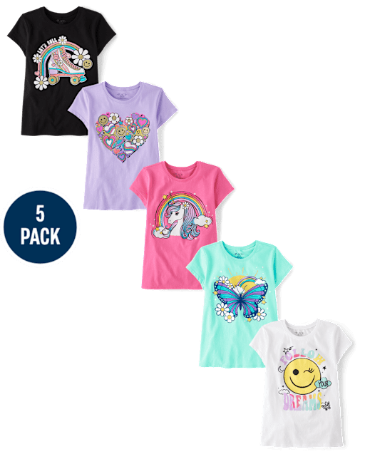 Girls Icon Graphic Tee 5-Pack