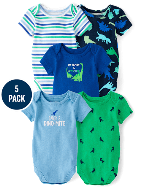Baby Boys Dino Bodysuit 5-Pack
