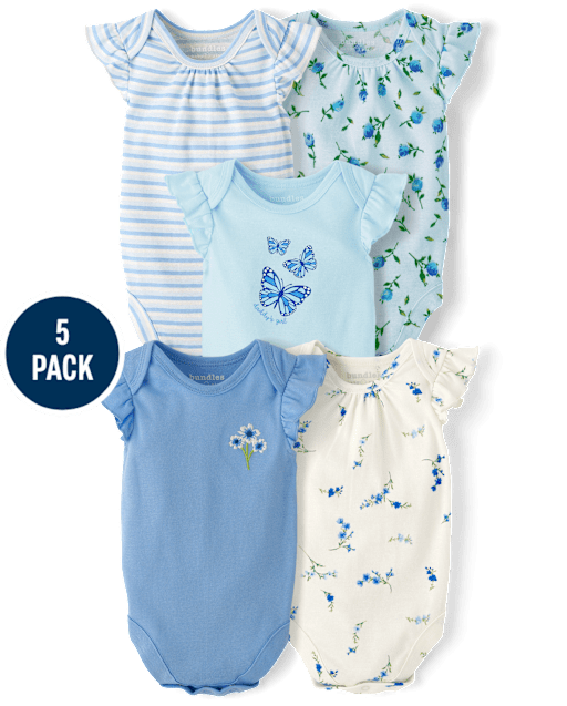 Baby Girls Floral Bodysuit 5-Pack