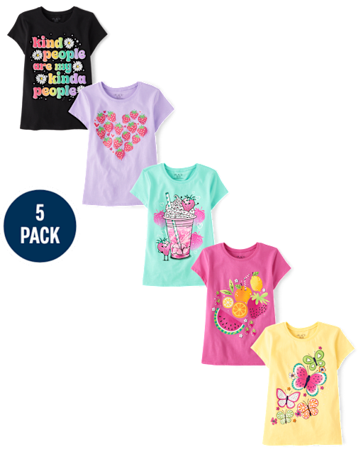Girls Food Graphic Tee 5-Pack