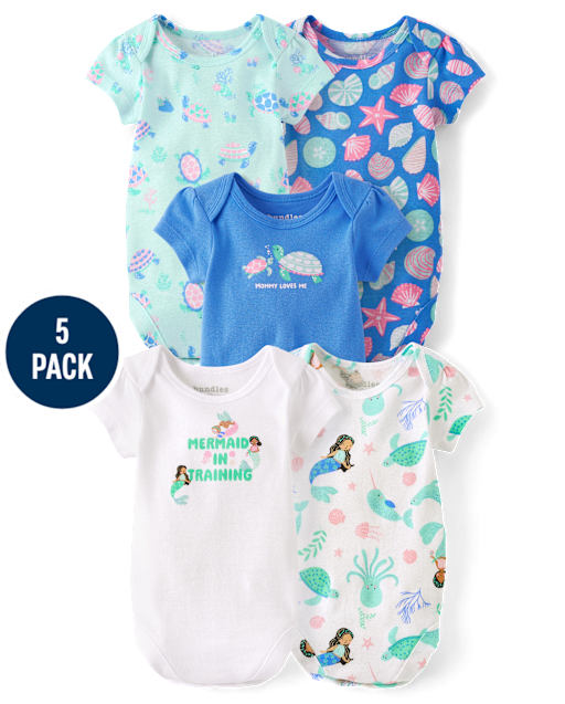 Baby Girls Sea Creature Bodysuit 5-Pack