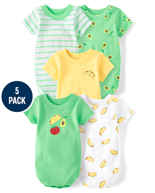 Baby Boys Taco Bodysuit 5-Pack