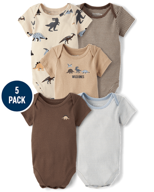 Baby Boys Dino Bodysuit 5-Pack