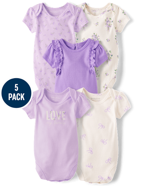 Baby Girls Floral Bodysuit 5-Pack