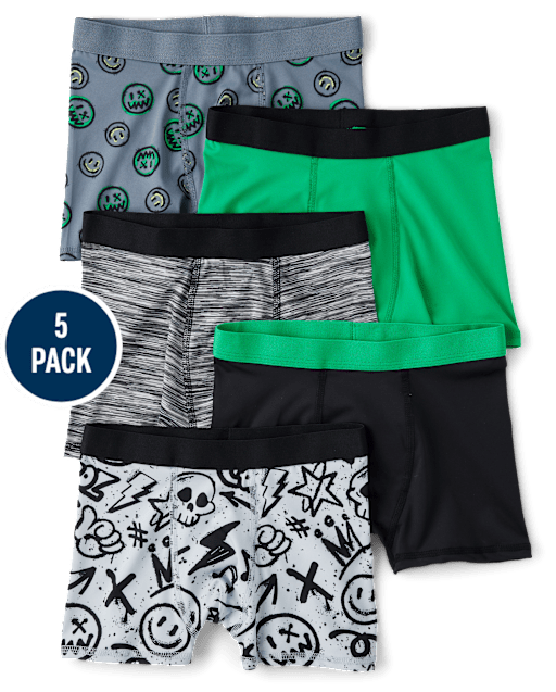 Lot de 5 boxers de performance à motifs graffiti pour garçons
