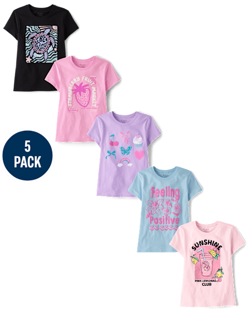 Girls Trend Graphic Tee 5-Pack