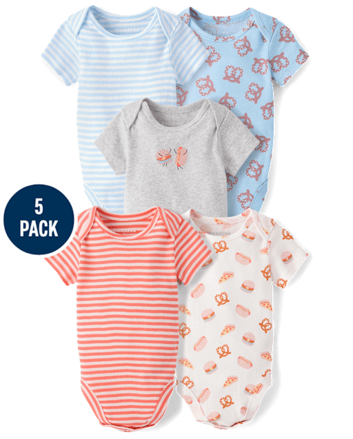 Body bébé garçon « Goûters » (lot de 5)