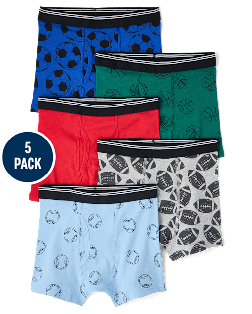 Boys Sport Boxer Brief Underwear 5-Pack
