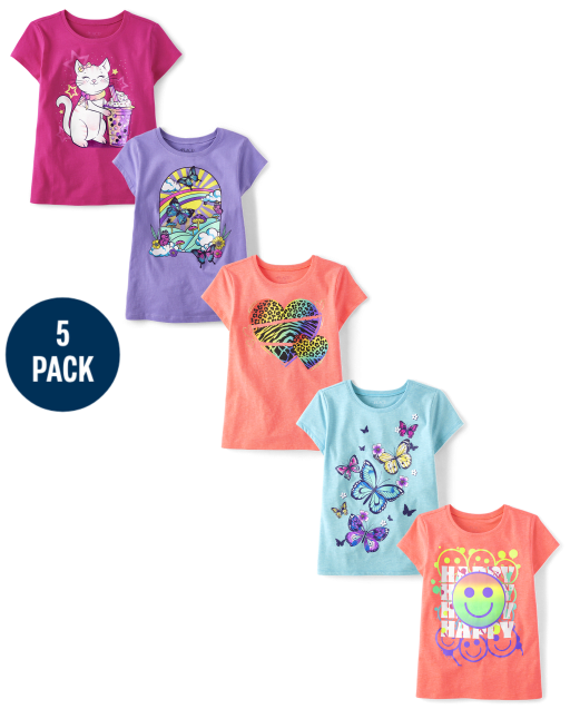 Girls Trend Graphic Tee 5-Pack