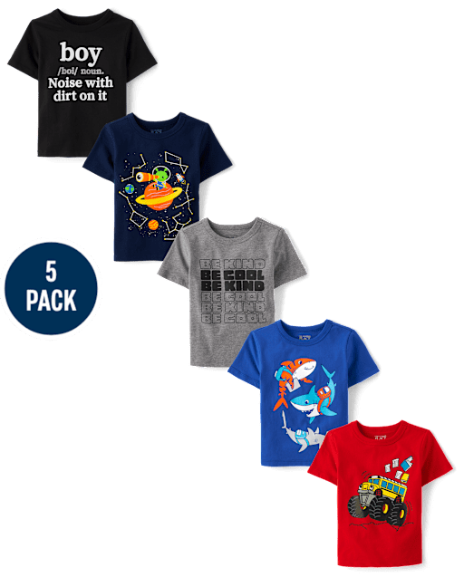Baby And Toddler Boys Graphic Tee 5-Pack