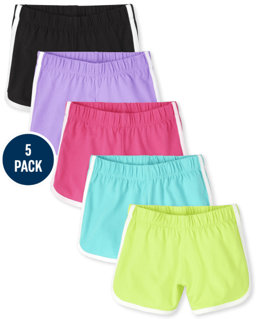 Girls Knit Dolphin Shorts 5-Pack