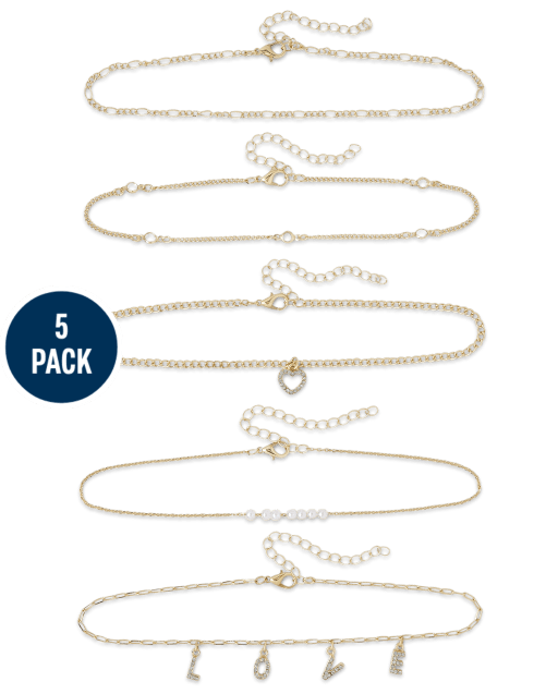 Girls Love Choker Necklace 5-Pack