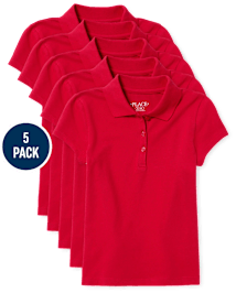 Lot de 5 polos uniformes en piqué pour filles