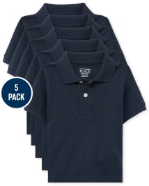 Toddler Boys Uniform Pique Polo 5-Pack