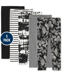 Girls Fashion Knit Capri Leggings, Print Multi-5 Pack, Medium (7/8)