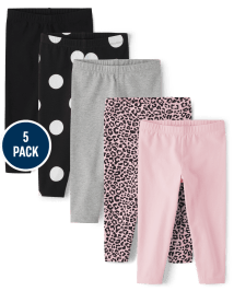 Girls Mix And Match Knit Capri Leggings 5-Pack
