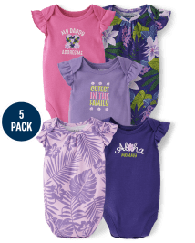 Baby Girls Aloha Mommy Bodysuit 5-Pack