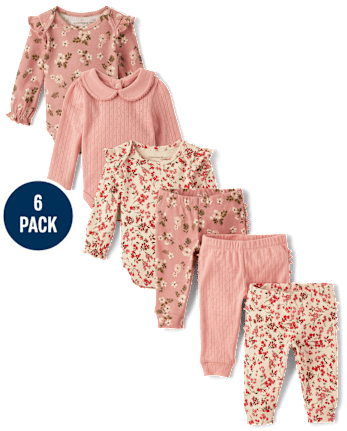 Baby Girls Floral 6-Piece Outfit Set - Homegrown by Gymboree