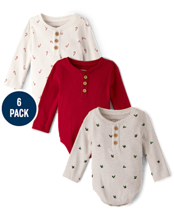 Baby Holiday Henley Bodysuit 6-Piece Outfit Set - Homegrown by Gymboree