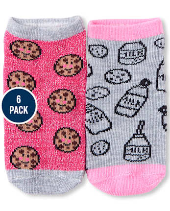 Paquete de 6 calcetines midi de leche y galletas para niñas pequeñas