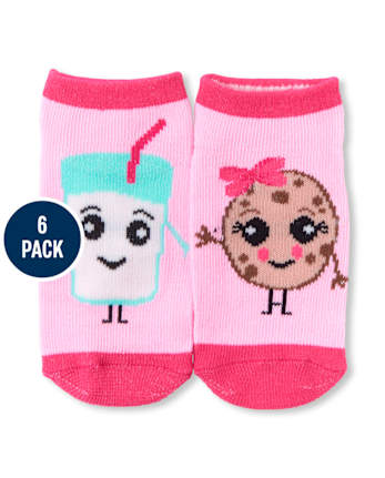 Paquete de 6 calcetines midi de leche y galletas para niñas pequeñas