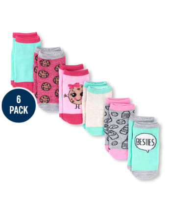 Paquete de 6 calcetines midi de leche y galletas para niñas pequeñas