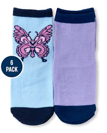 Toddler Girls Leopard And Floral Print Midi Socks 6-Pack - MULTI | The ...