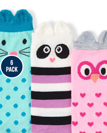 Paquete de 6 calcetines deportivos Critter para niñas