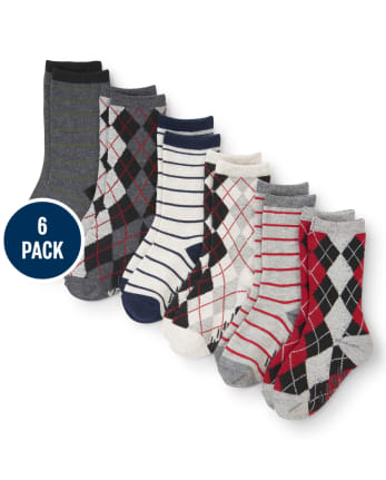 Calcetines deportivos Argyle Dressy para niños pequeños, paquete de 6