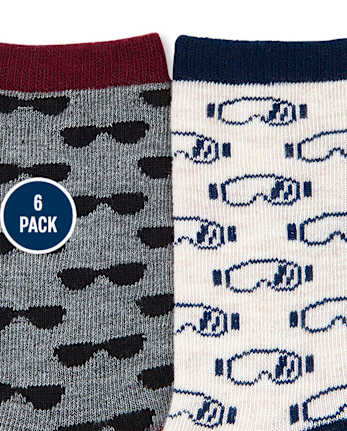 Paquete de 6 calcetines con diseño de dinosaurios para niños pequeños