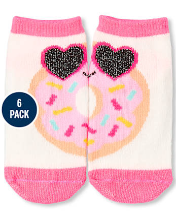 Toddler Girls Donut Ankle Socks 6-Pack