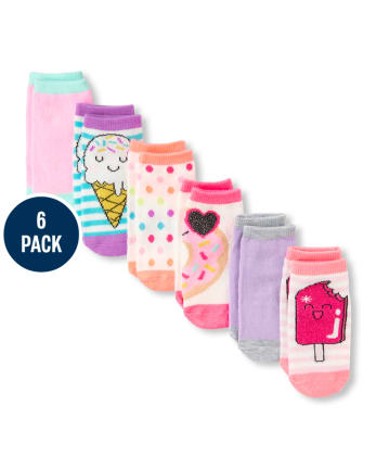 Toddler Girls Donut Ankle Socks 6-Pack