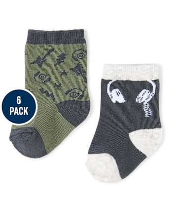 Baby Boys Camo Socks 6-Pack